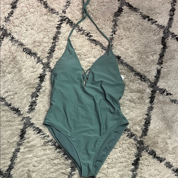 Xhilaration Black Floral One Piece Swimsuit - Picture 2 of 7